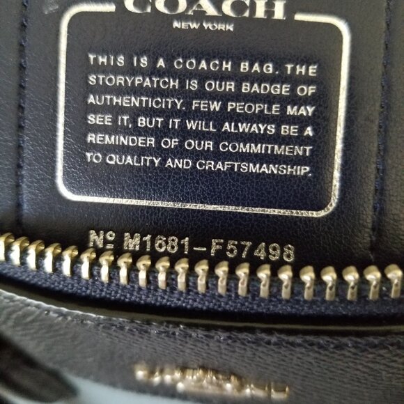 Authentic Navy/Blue Color Block Coach Handbag Rowan Satchel Purse - Picture 5 of 7